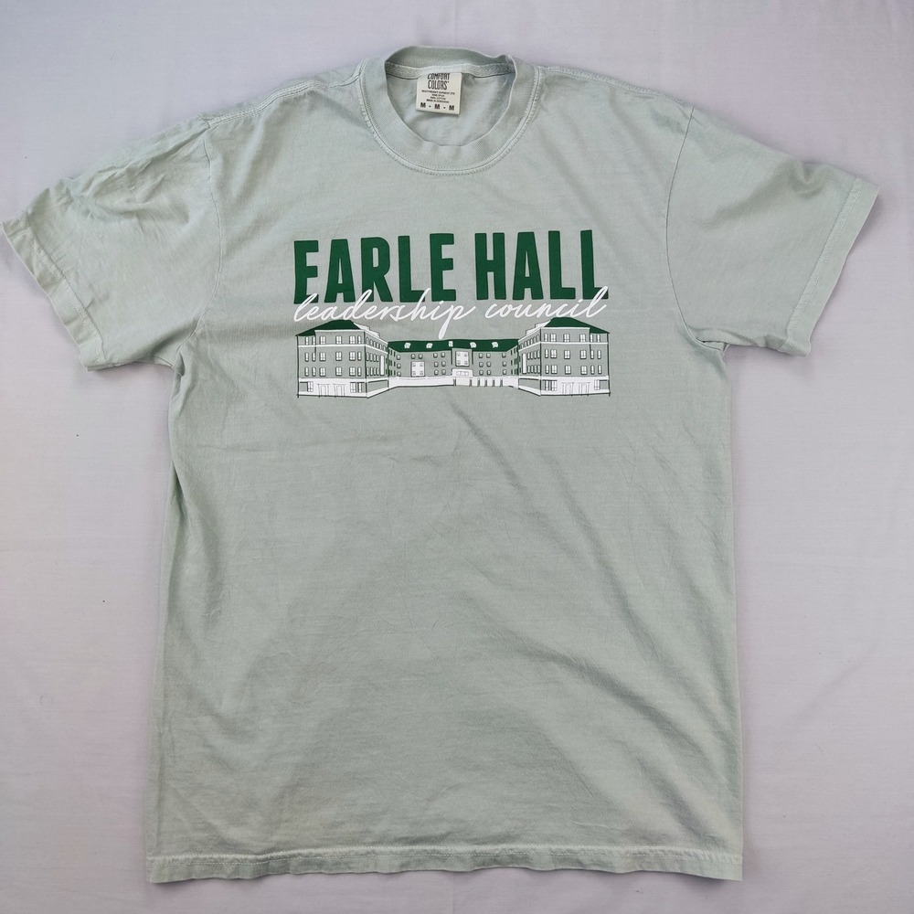 Comfort Colors T-Shirt Mens Medium Green Earle Hall Baylor University Collegiate